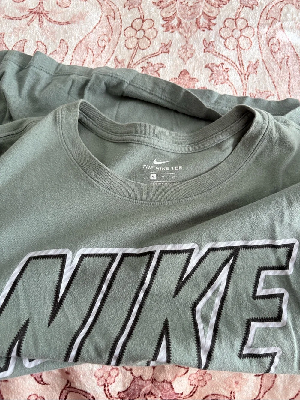 Nike Short Sleeve Logo Tee in Sage Green